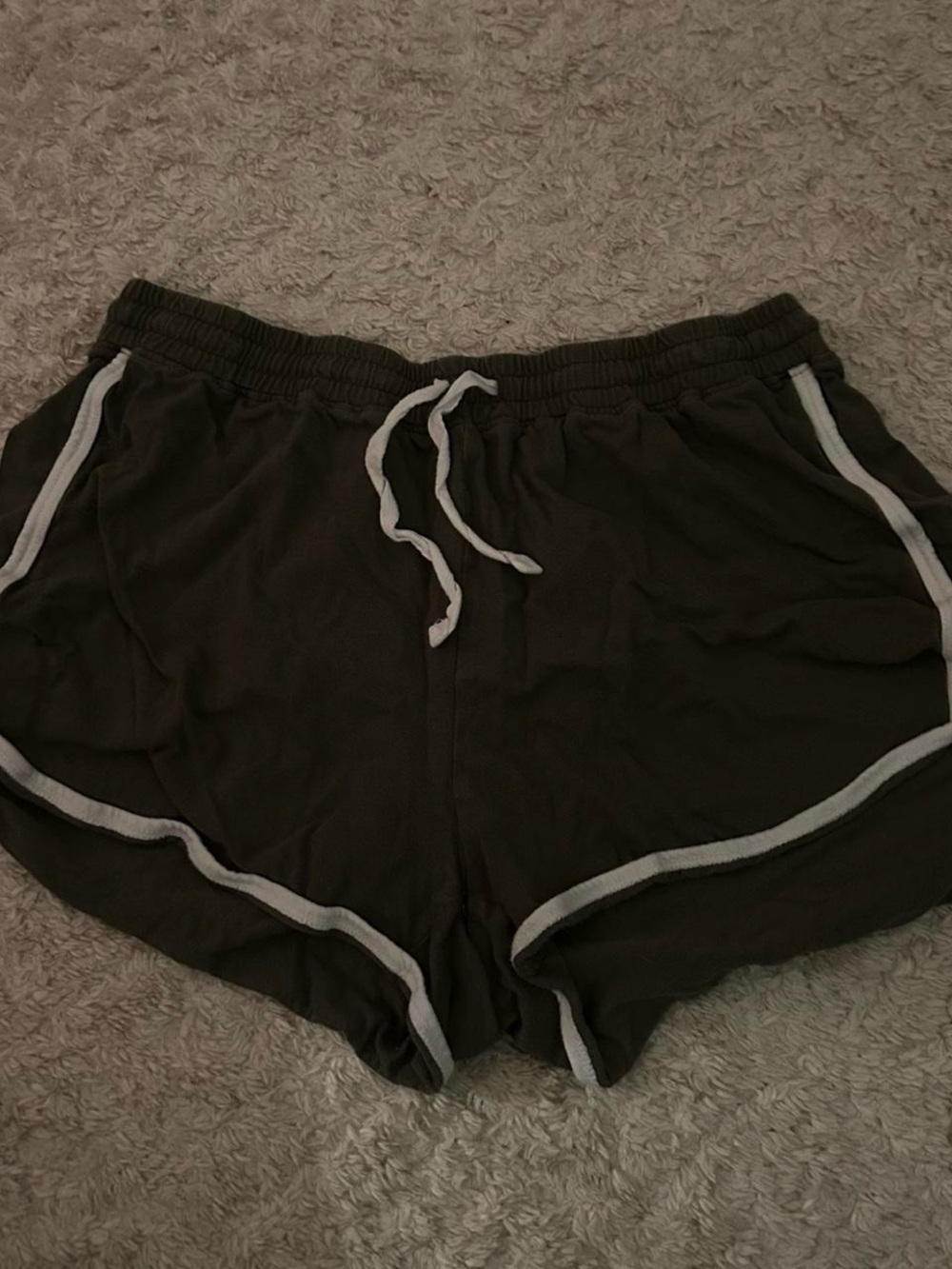 Aeropostale Dark Olive Green Athletic Shorts with White Trim